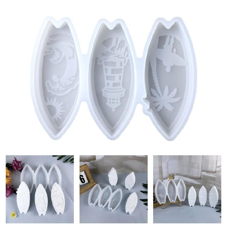 Artistics Surfboard Silicone Mould for Plasters Cement Craft Heat Safe Materials Quick Cleaning Home Decoration Supply