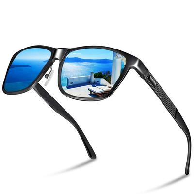 Поляризованные солнцезащитные очки Glazata с защитой UV400, металлические спортивные солнцезащитные очки для и с синими линзами, оправа, вождение, бейсбол, велоспорт, рыбалка, бег,