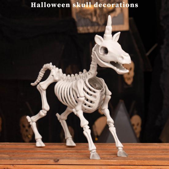 Хэллоуин Скелет Животного Фигурка Большая Пластиковая Статуя Кости Скелета для Газона Двора Кладбища Дома Настольный Декор