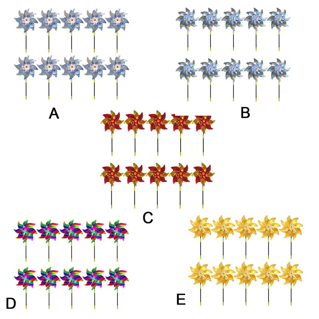 10 шт./лот Светоотражающая ветряная мельница Садовый отпугиватель птиц Отпугивает птиц светом и ветром Отпугиватель птиц для двора