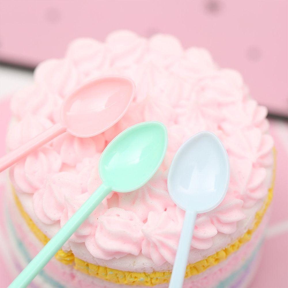 Инструменты для перемешивания фруктов Мини-пластиковая ложка для кофе конфетного цвета с длинной ручкой Бар