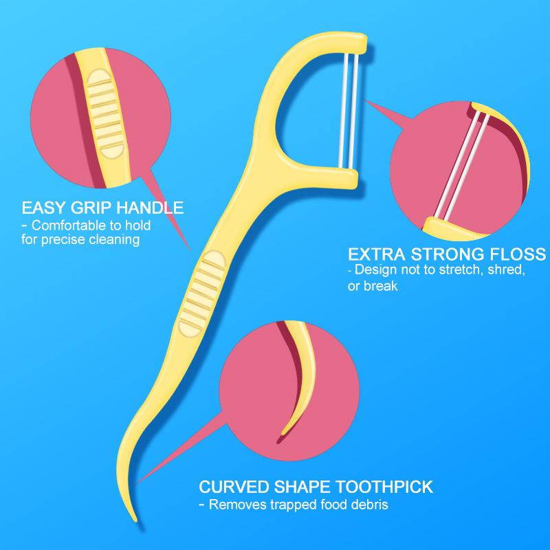 50 шт./кор. красочная фруктовая зубная нить для чистки зубов с коробкой для хранения, двойная линия, высокая прочность на разрыв, зубная нить