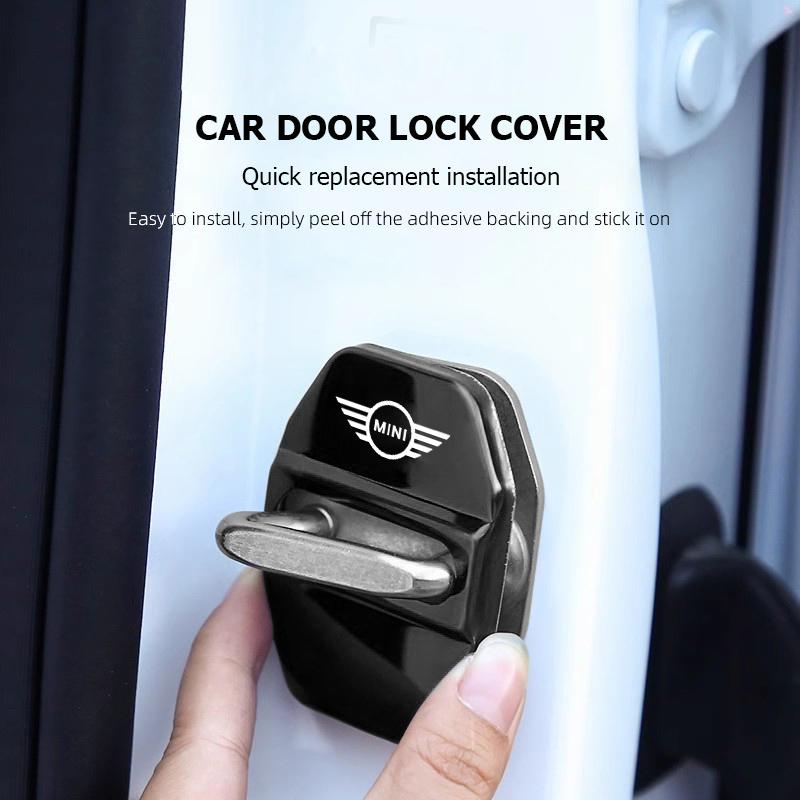 4Pcs Zinc Alloy Car Door Lock Buckle Protective Cover For MINI JCW Cabrio Cooper Countryman Aceman Clubman Coupe Paceman Hub Cap