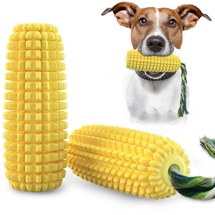 Dog Chew Toys, Puppy Toothbrush Clean Teeth Interactive Corn Toys, Dog Toys Aggressive Chewers Meduium Large Breed Vocal Teether