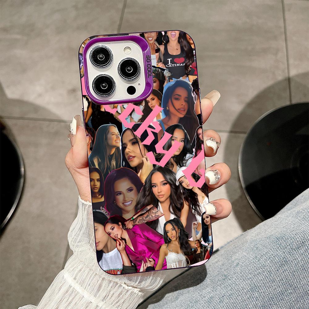 Модный фиолетовый полупрозрачный чехол для мобильного телефона Becky G для iPhone 17 16 15 14 13 12 11 X XR XS Air Pro Max Plus Цветная крышка
