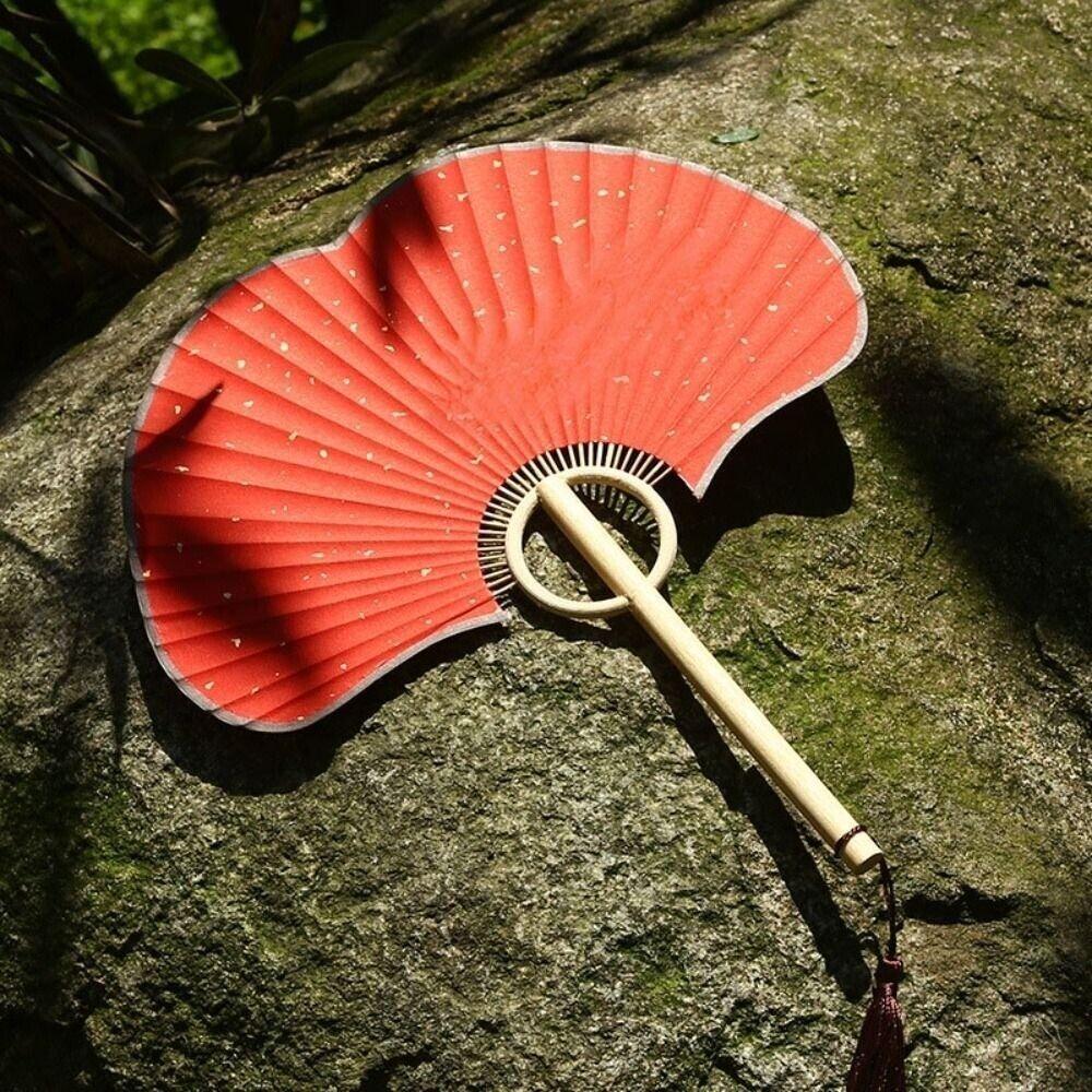 Бумажный Веер из рисовой бумаги Реквизит для фотографий Танцевальный веер Изысканный ручной веер