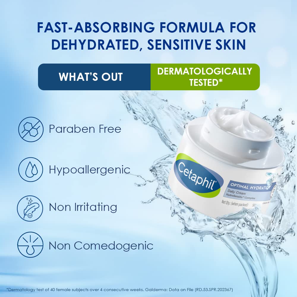 Cetaphil Крем для ежедневного увлажнения Optimal Hydration 50 г Легкий увлажняющий крем Быстро впитывающийся для сухой чувствительной кожи