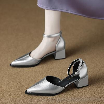 8716-1 остроносые туфли на высоком каблуке женские 2025 весна и лето новый темперамент слово с полым носком сандалии