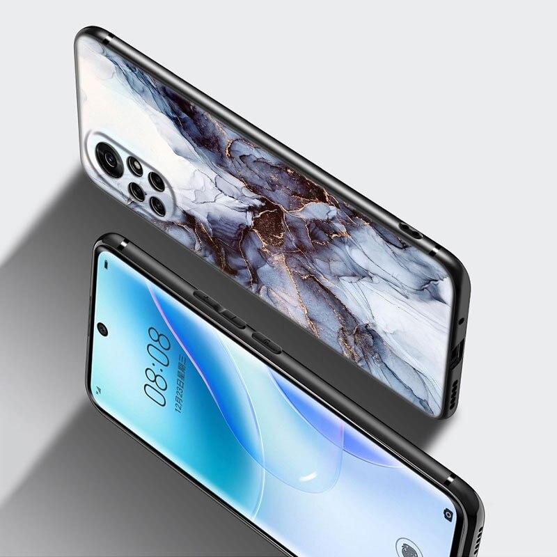 Винтажный мраморный чехол для телефона Huawei Honor 60 50 SE 30S Mate 30 20 10 Lite 40 Nova 9 8 Pro Y60 8i 7i 7SE 5T, черный чехол премиум-класса