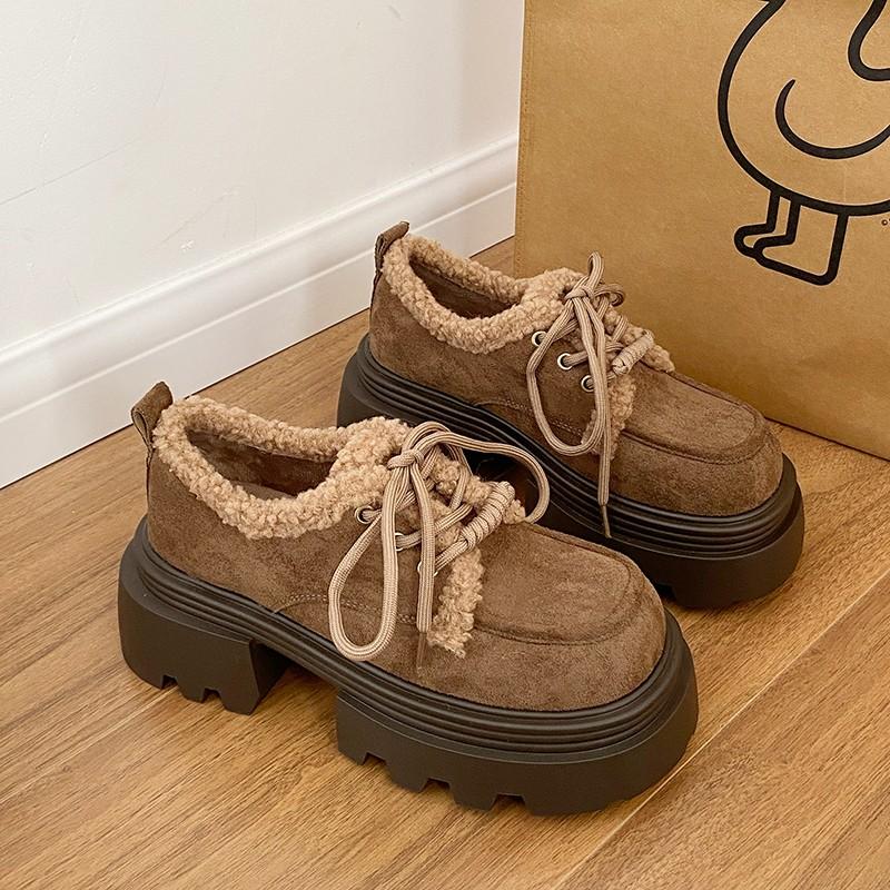 Модная женская обувь на толстом каблуке, осенняя новинка, с круглым носком, глубоким вырезом, передним ремешком, толстой подошвой, нескользящая, износостойкая, низкая обувь