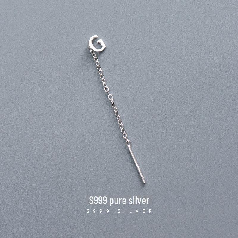 Серьги-буквы Banyan Tree S999 из стерлингового серебра для женщин — модный холодный стиль 2023 года