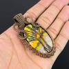Bumble Bee Jasper Jewelry, 999 Copper Wire Wrapped Gemstone Pendant, Handmade Pendant, For Memorial Day