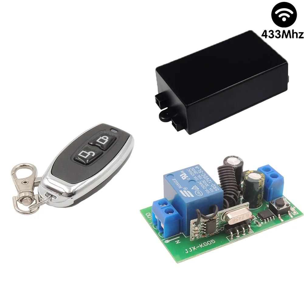 220V Wireless Switch 433MHz Light Remote Control Switch 10A Relay Module Universal Transmitter KeyFob for Smart Home LED Fan DIY