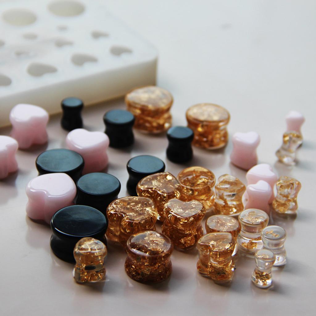 Форма для ушного манометра, круглая и в форме сердца, инструмент для растягивания ушей, формы для растягивания ушей, силиконовый материал для растягивания ушей