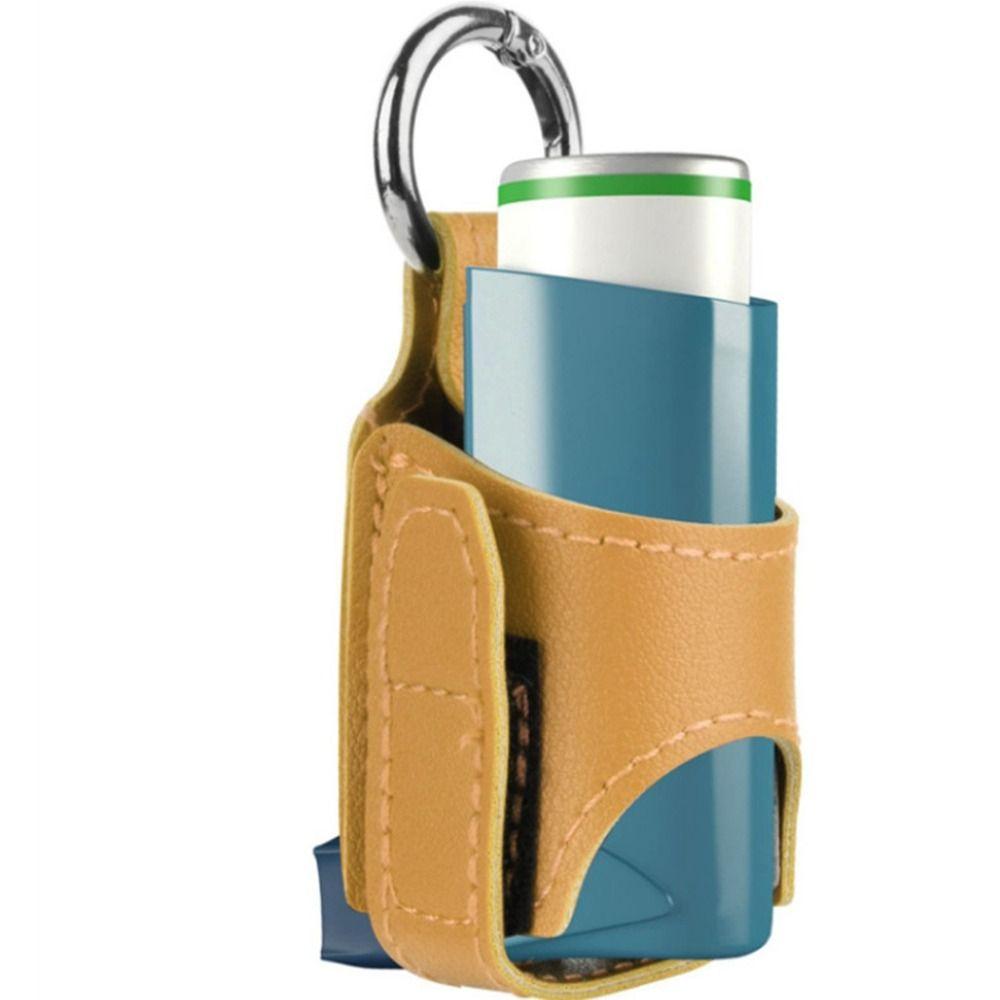 PU Leather Inhaler Case Holder 3.17*6.35cm Leather Storage Case Daily School Hiking