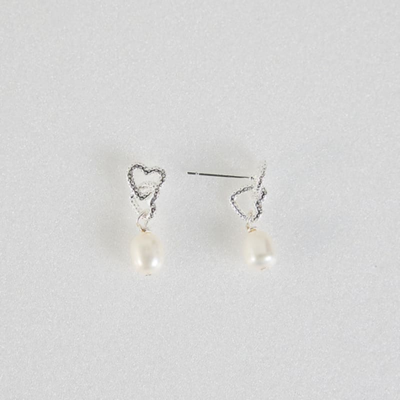 Les Bijoux Philosophy LB_Heart pearl earring_SILVER