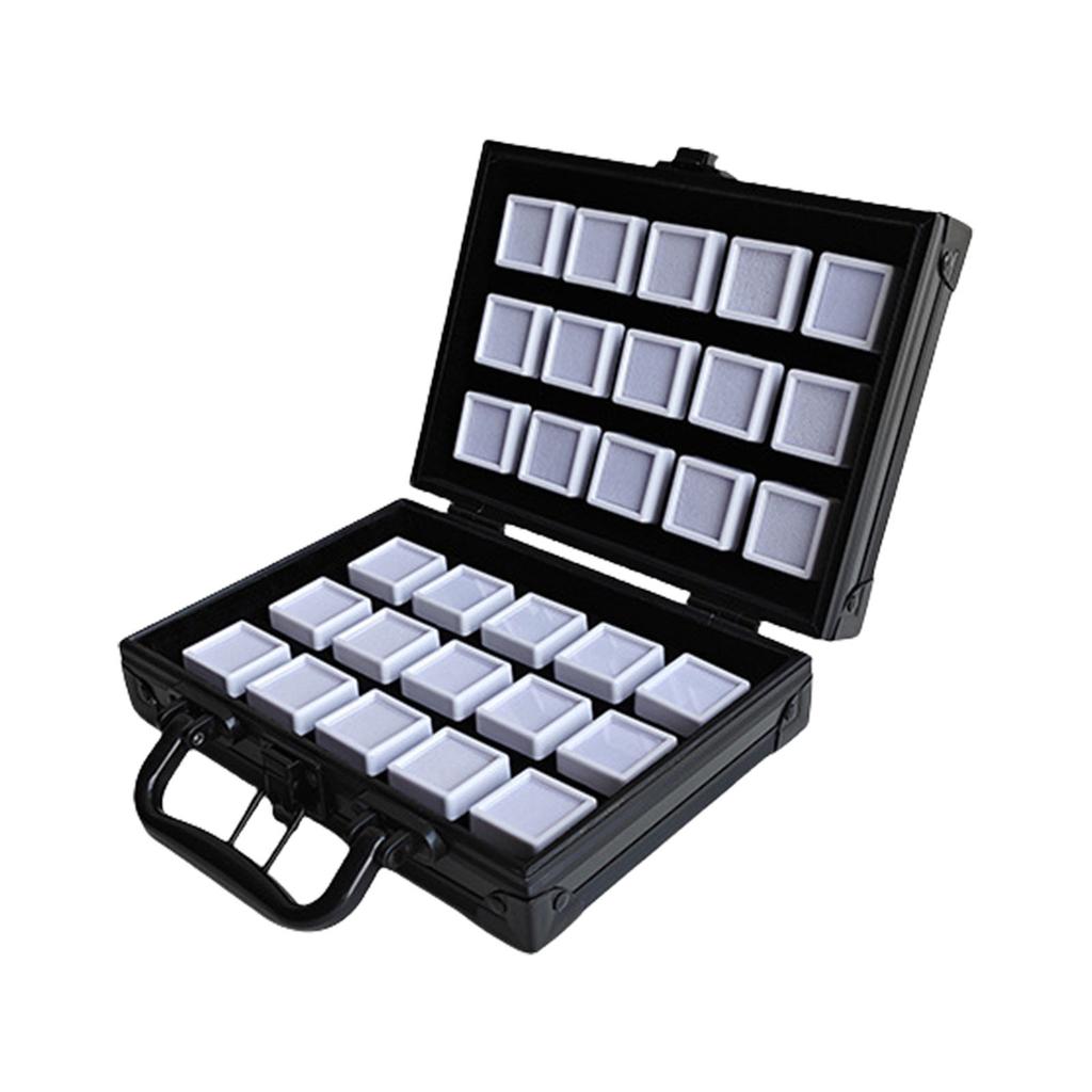 Практичный алюминиевый кейс для хранения драгоценных камней с пенопластовым вкладышем для надежной защиты ювелирных изделий и удобства в путешествиях