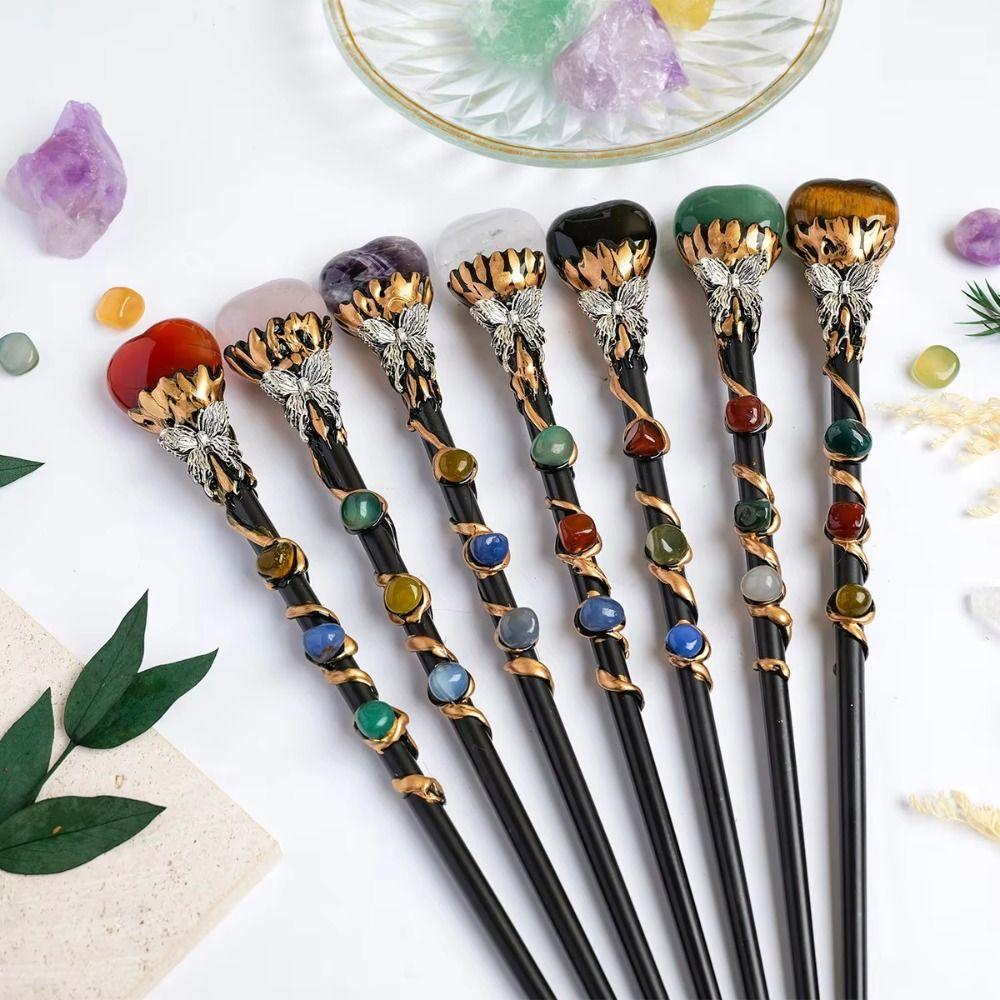 DIY Handmade Crystal Magic Wand Halloween Prop Magic Scepter Creative Fairy Stick Women Girls