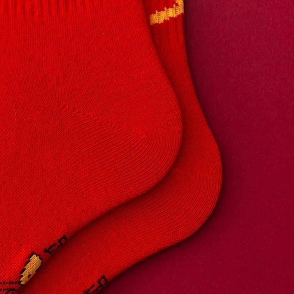 Soft Chinese Character Socks Creative Blessing Words Sock Bring Wealth Red Socks  Lunar New Year