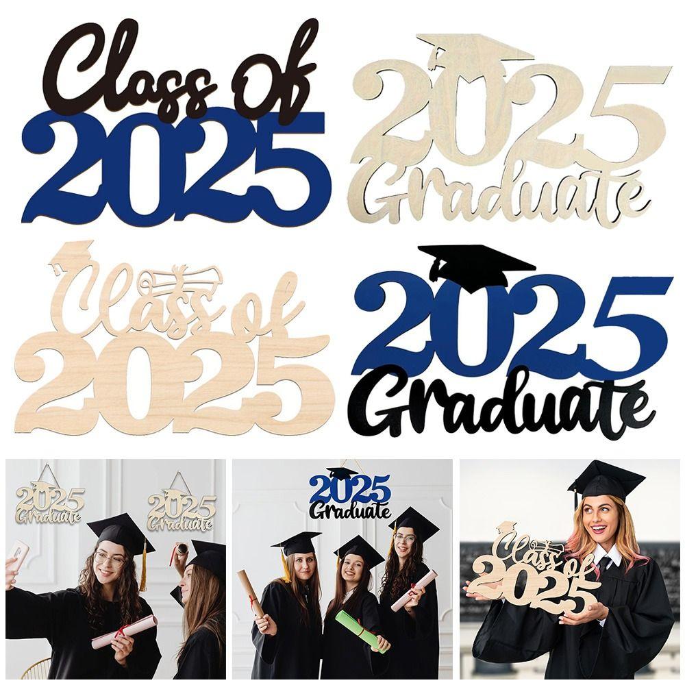 Минималистичное украшение для праздничной вечеринки, деревянное украшение для выпускного 2025 года, украшение для церемонии, украшение для вечеринки