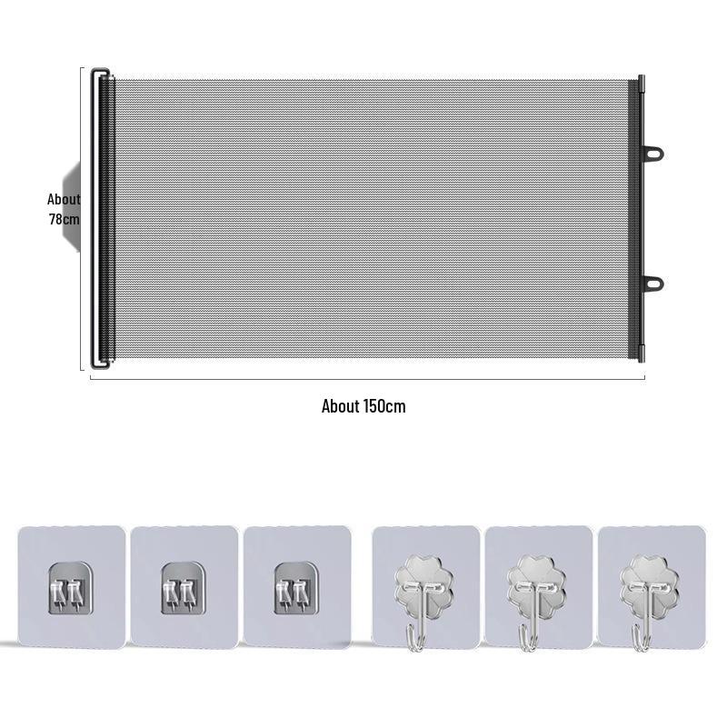 Punch-Free Retractable Pet Barrier: Dog & Cat Isolation Fence