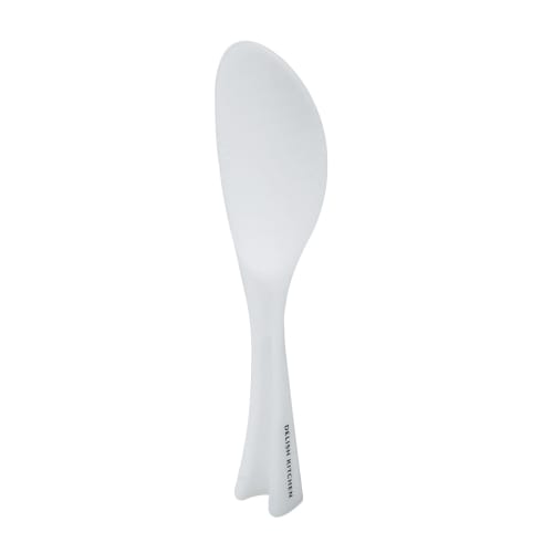 Delish Kitchen Pearl Metal Rice Scoop, Standing Rice Scoop, Double Embossed Standing Rice Scoop, White, CC-1805