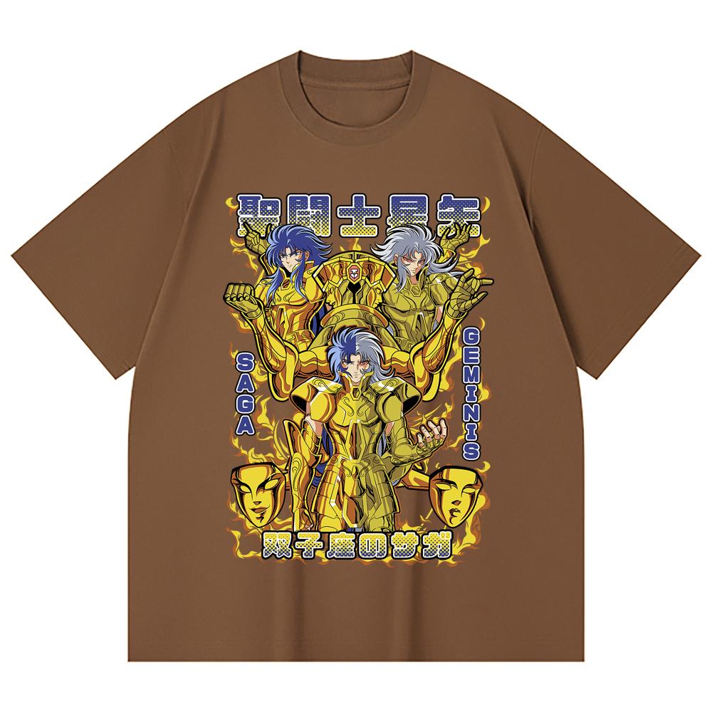 230 Gsm 100% Cotton Saint Seiya V21 Gemini Print Unisex Heavy Cotton T Shirt