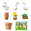 10Pieces Miniature Duck Figurines Resins Animal Statues for Garden Landscape Ornaments and Home Desktop Decors Sculpture