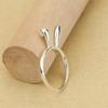 Season Gate 925 Sterling Silver Simple Fashion Creative Cute Lovely Rabbit Ears Adjustable Size Open Ring for Women Girls Gift