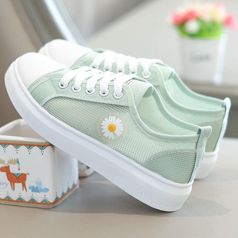 Fashion Spring New Women's Mesh Shoes Fashionable Comfortable and Casual Hollow Soft Sole Mesh Breathable Anti-Slip Sports Shoes