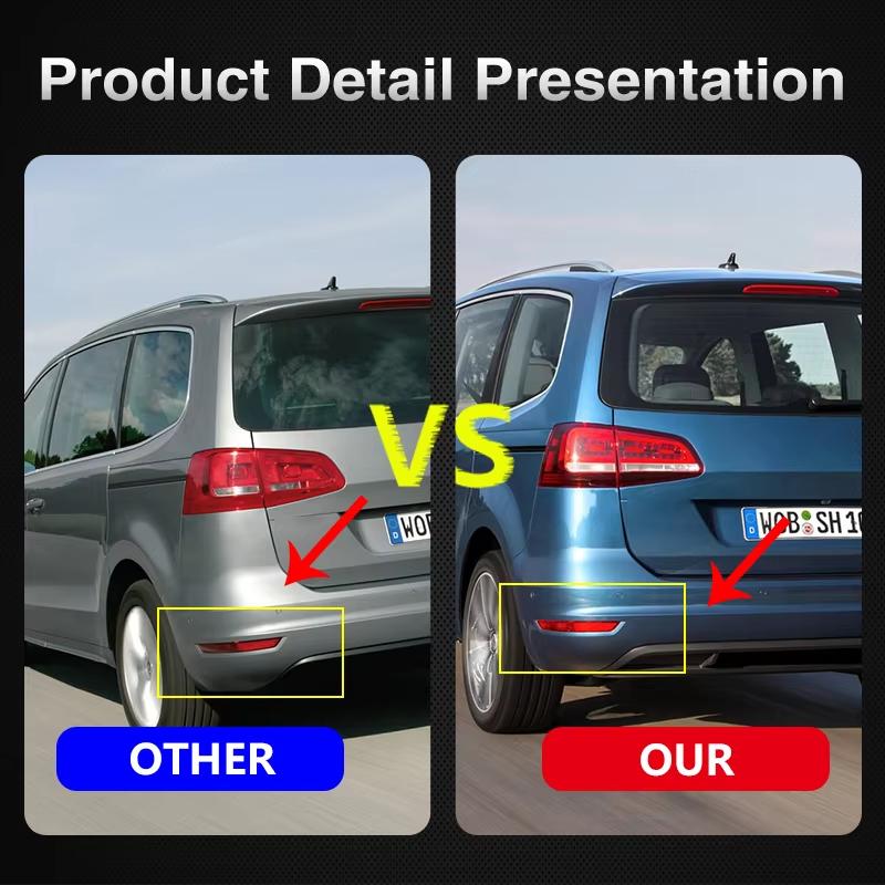For Volkswagen VW Sharan 2011~2016 7N0945105B 7N0945106B Car Rear Bumper Reflector Taillight Brake Fog Warning Lamp Red Lens