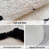 Tufted Black & White Flocked Non-Slip Water-Absorbent Bathroom Mat
