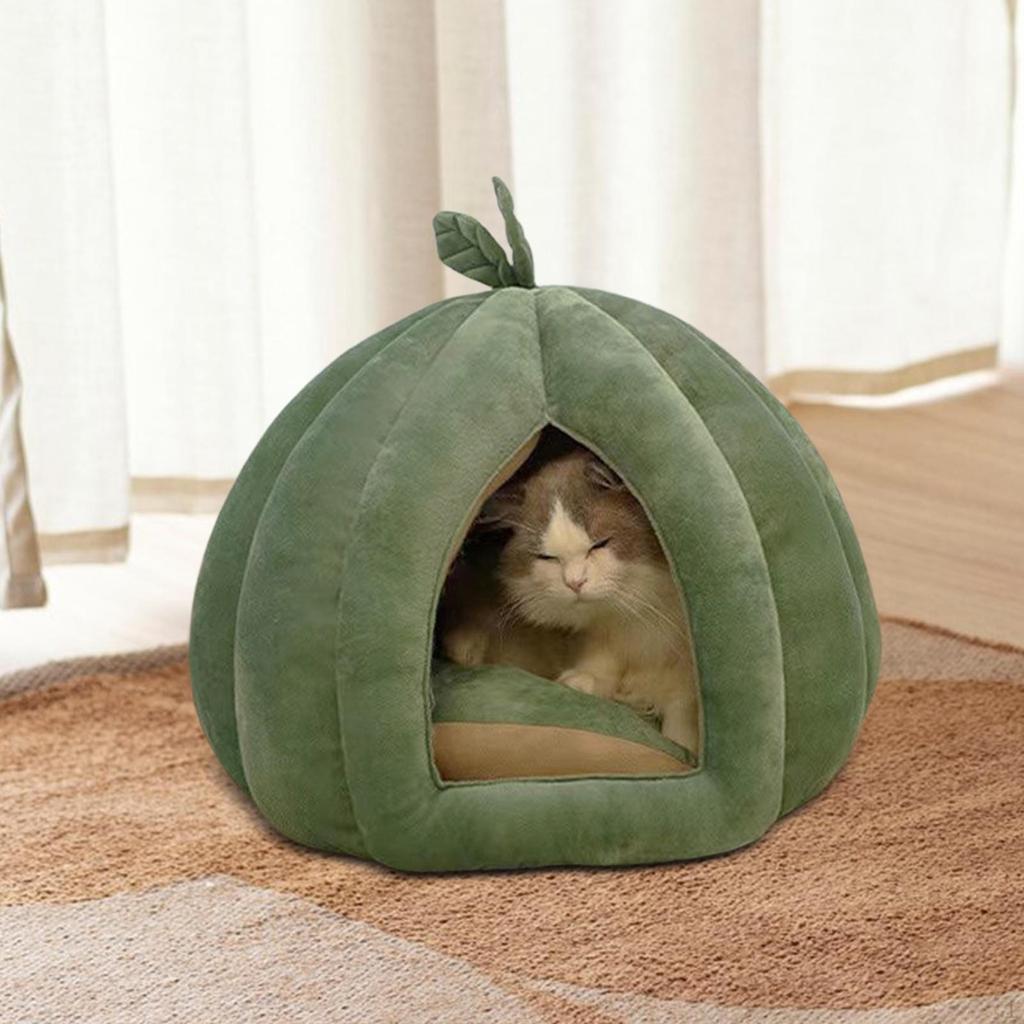 Закрытое гнездо для кошек для домашних животных, дизайн в виде тыквы, съемная палатка для котят и собак