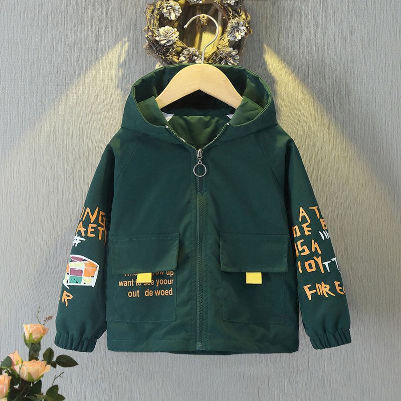 Пальто для мальчиков. Весенне-осенняя детская легкая повседневная куртка с капюшоном.