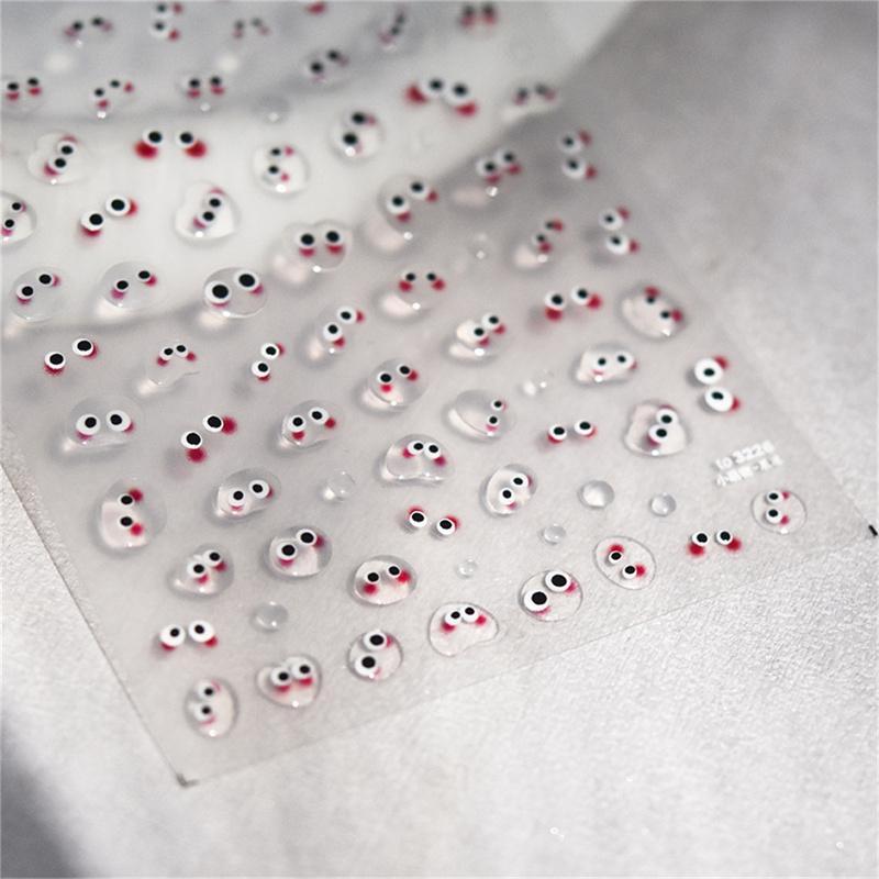 1pcs 5D Cartoon Face Nail Art Sticker Acrylic Funny Nail Decals Slider Nail Decorations DIY Manicure Accessories