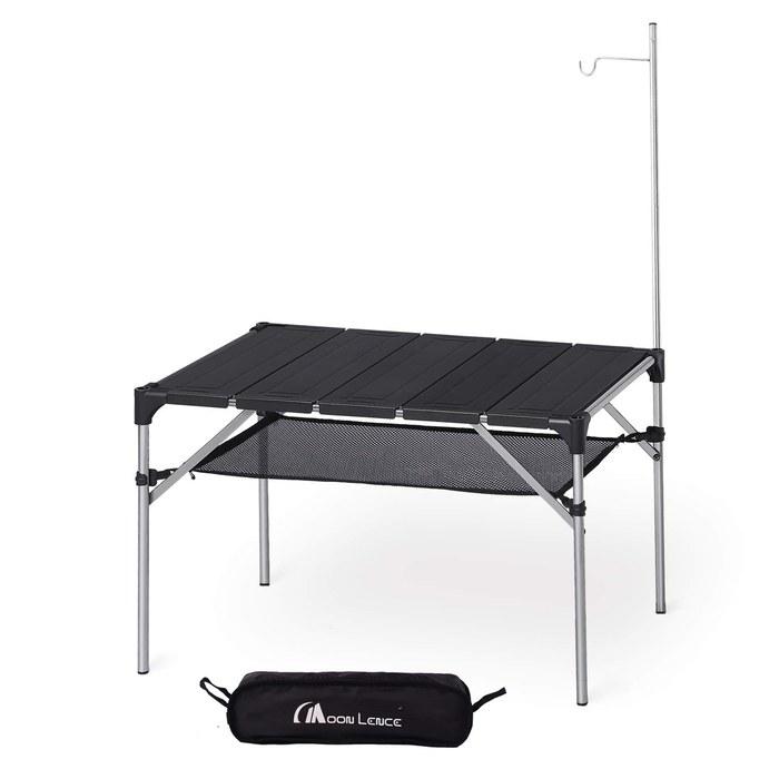Moon Lence Camp Table Aluminum Roll Table Black, Small
