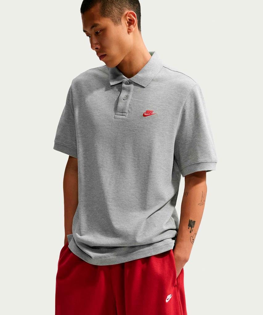Nike Клубная футболка-поло с коротким рукавом M - Темно-серый меланж: Университетский красный / Fn3895-064