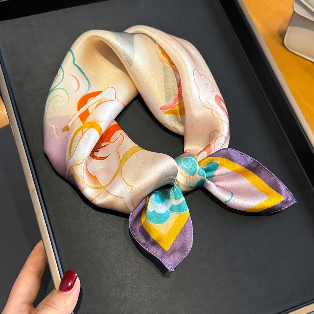 100% Натуральный Шарф из Шелка Женский Квадратный Галстук на Шею Шарфы Шали Накидки для Леди Фуляр Шарфы Пашмина Женский Хиджаб Бандана буфанда