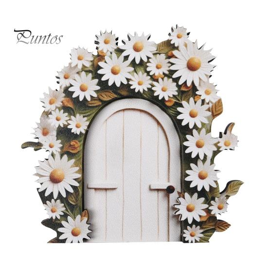 Деревянная волшебная садовая дверь-эльф, украшение для улицы, миниатюрный эльф, украшение для двери, сказочный мир, крошечная фигурка для двери дома, скульптура