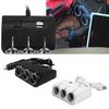 120W Car 3 Cigarette Lighter Sockets Splitter 2USB Ports Charger Power Adapter