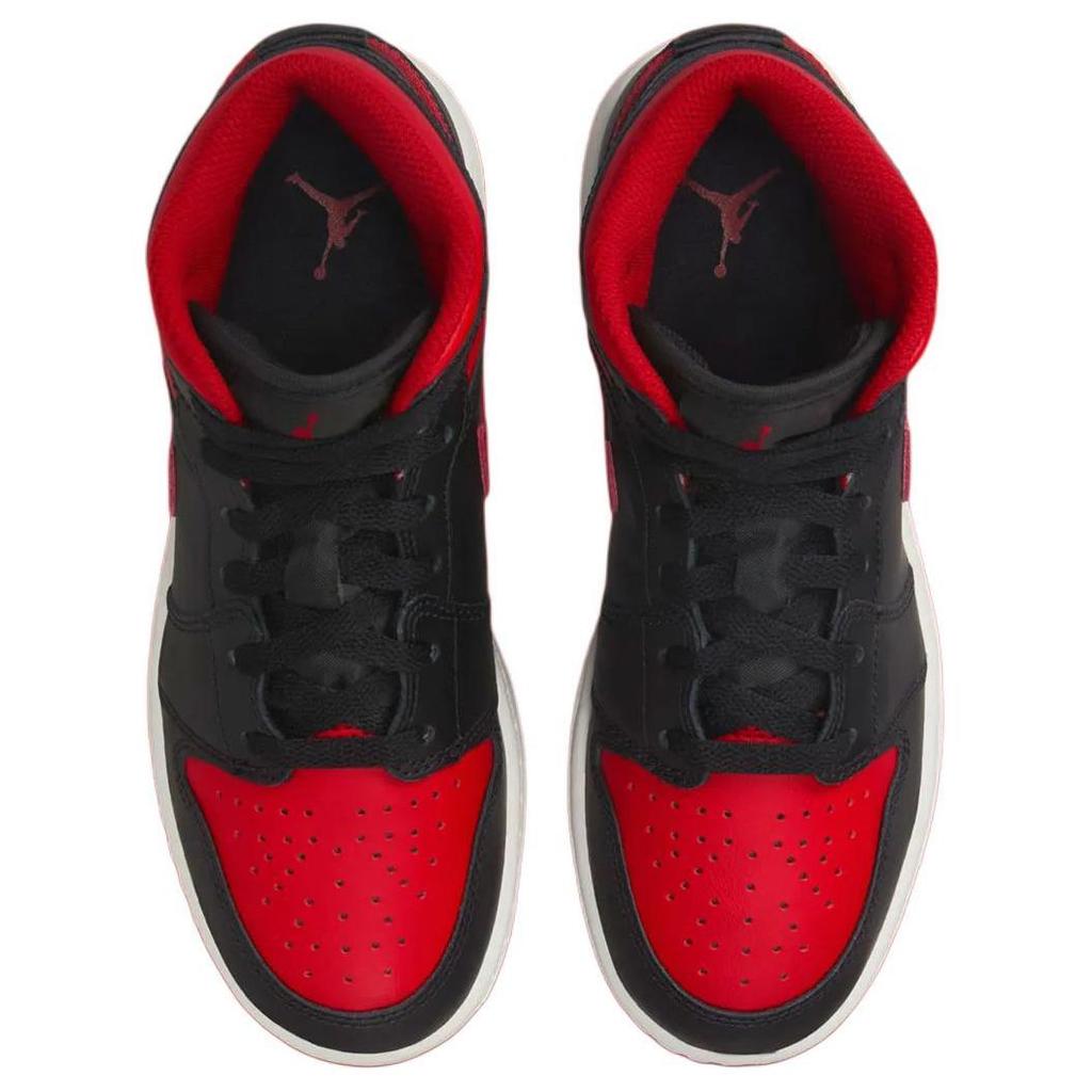 Кроссовки Air Jordan 1 Mid Bred Twist Унисекс Черный Varsity Red Summit White DQ8426-067