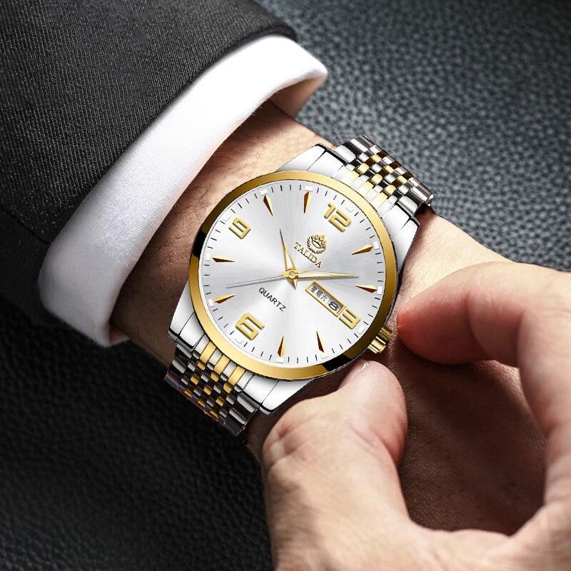 Tianlida Trendy Bestseller Men's Waterproof Quartz Stainless Steel Wristwatch with Date & Week Display