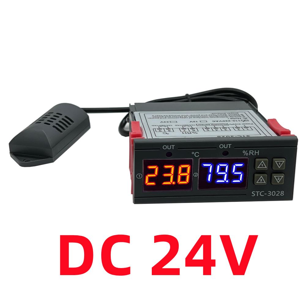 Dual Digital Thermostat Temperature Humidity Control STC-3028 Thermometer Hygrometer Incubator Controller AC 220V DC 12V 24V