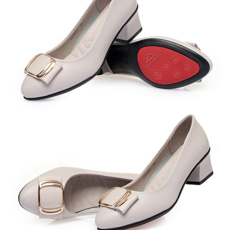 Туфли Four Seasons Medium Age из мягкой кожи на среднем каблуке с острым носком и неглубоким толстым каблуком