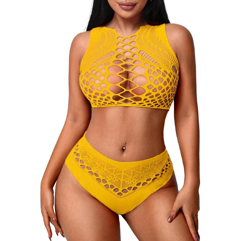 Avidlove Womens Fishnet Lingerie for Women Sexy Two Piece Lingerie Set Stripper Outfit
