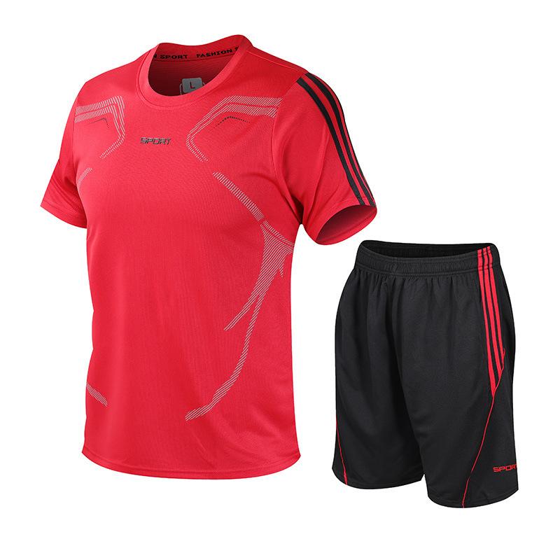 Sports suit Men's summer basketball sportswear two-piece set breathable quick-drying clothes short-sleeved fitness shorts running T-shirt