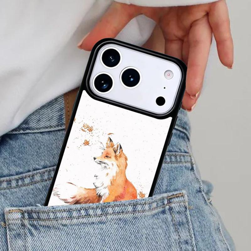 Милый Животный Лис Мягкий Чехол для Телефона для iPhone 16e 15 14 13 12 17 Pro Max Plus Air 17pro Чехол Coque