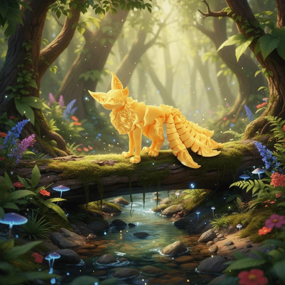 PLA 3D-печатная модель лисы, многосуставная, подвижная фигурка лисы, разноцветная, шарнирная фигурка животного, настольное украшение