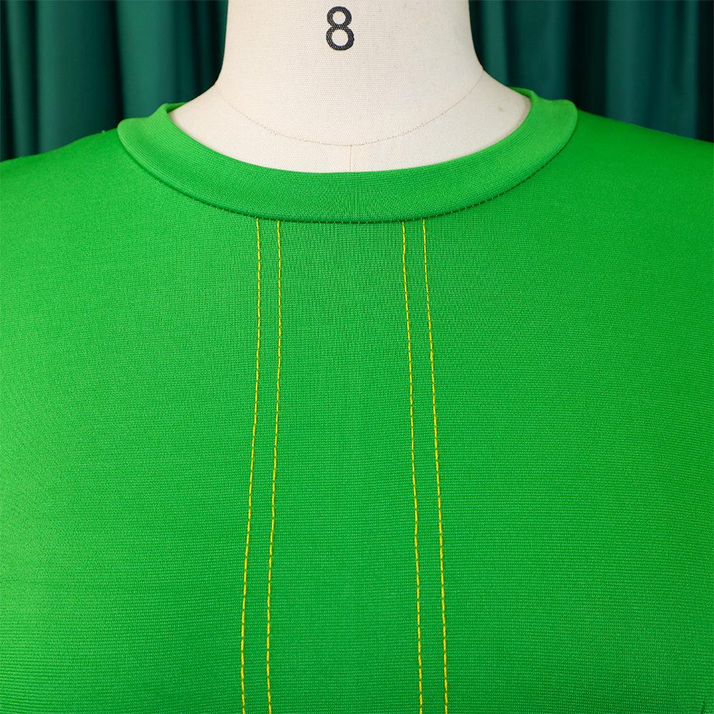 Весенне-летнее женское платье больших размеров с воротником-стойкой, модное вечернее платье с подолом, платья с рукавом три четверти