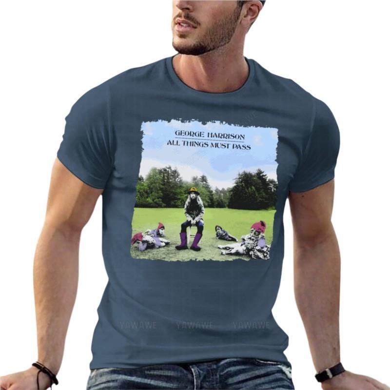 George Harrison All Things Must Pass Oversize TShirt Personalized Mens Clothes Cotton Streetwear Large Size Top Tee